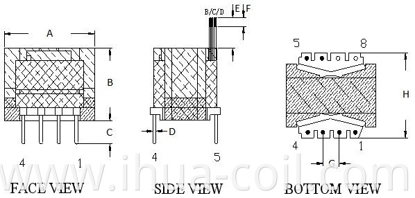 Ferrite Core Dry Type Bp95 Mounting High Frequency Encapsulated Power Transformer